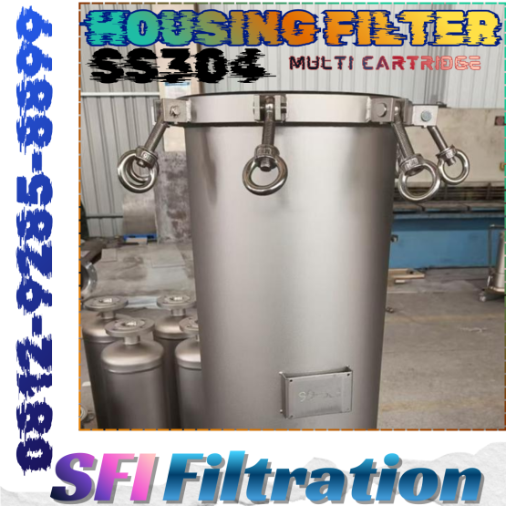 Housing Filter SS316L Multi Cartridge String Wound Spun Pleated