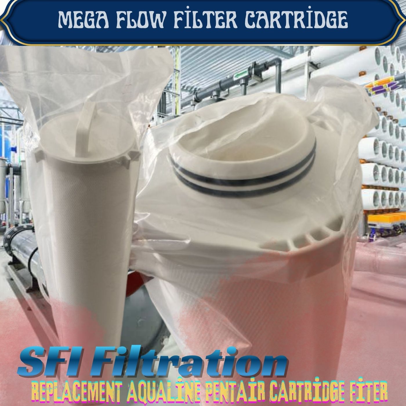 Mega Flow Cartridge banyak digunakan untuk: -Reverse Osmosis Pretreatment -SWRO Desalination -BWRO System -Industrial Water Treatment -Petrochemical -Pharmaceutical -Oil & Gas -Food & Beverage -Cooling Water Filtration Cartridge ini sangat umum digunakan pada sistem filtrasi dengan flow besar dan operasi kontinyu.